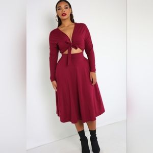 NWT Rebdolls Size 2X burgundy skater dress
